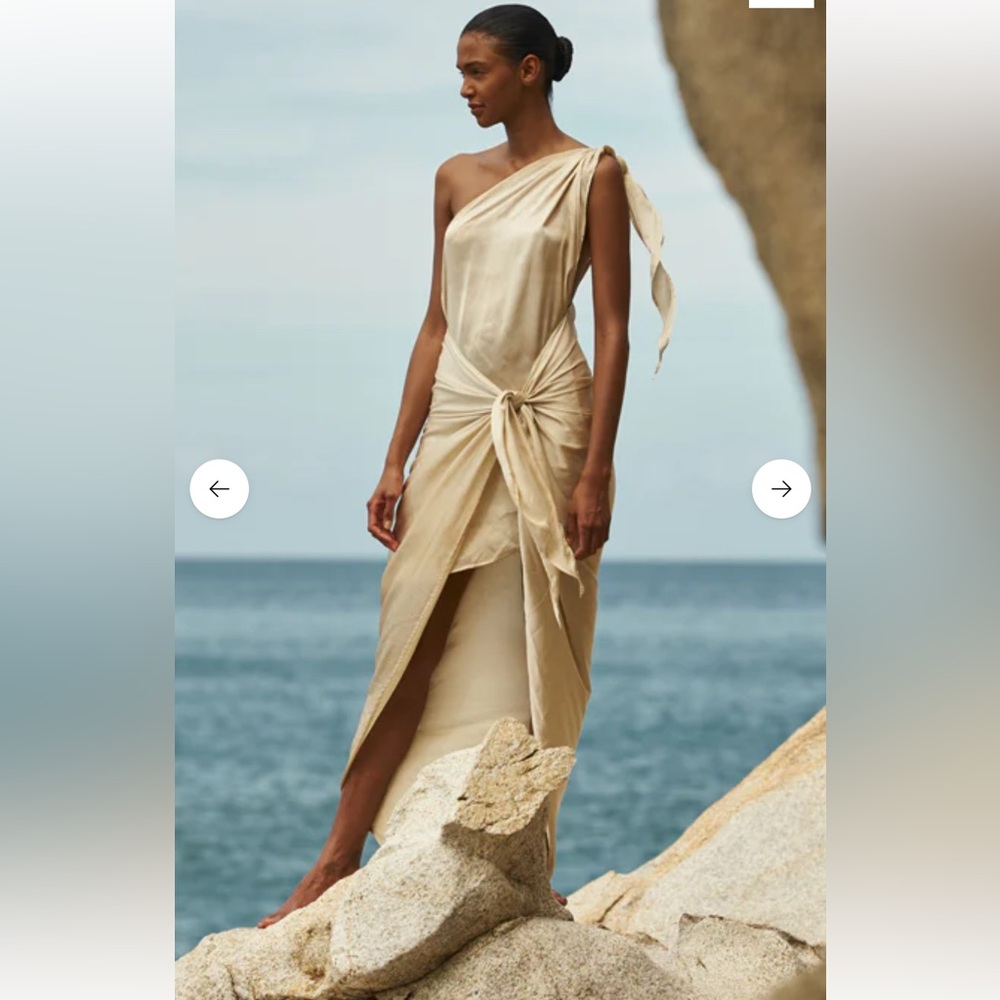 Baobab Collection Gold Asymmetrical One Shoulder Sundress